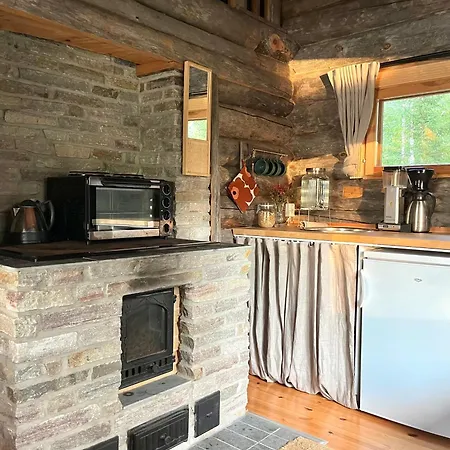 Pieni Kelosaunamoekki Jaerven Rannalla & Soutuvene Chalet Kotalahti