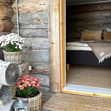 Pieni Kelosaunamoekki Jaerven Rannalla & Soutuvene Chalet Kotalahti